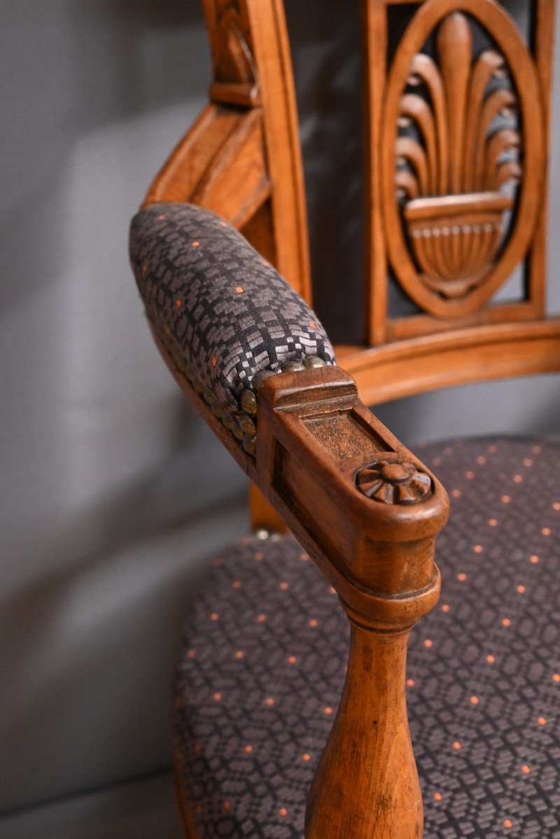 Paire de Fauteuils en Hêtre teinté – Début XXe-photo-7