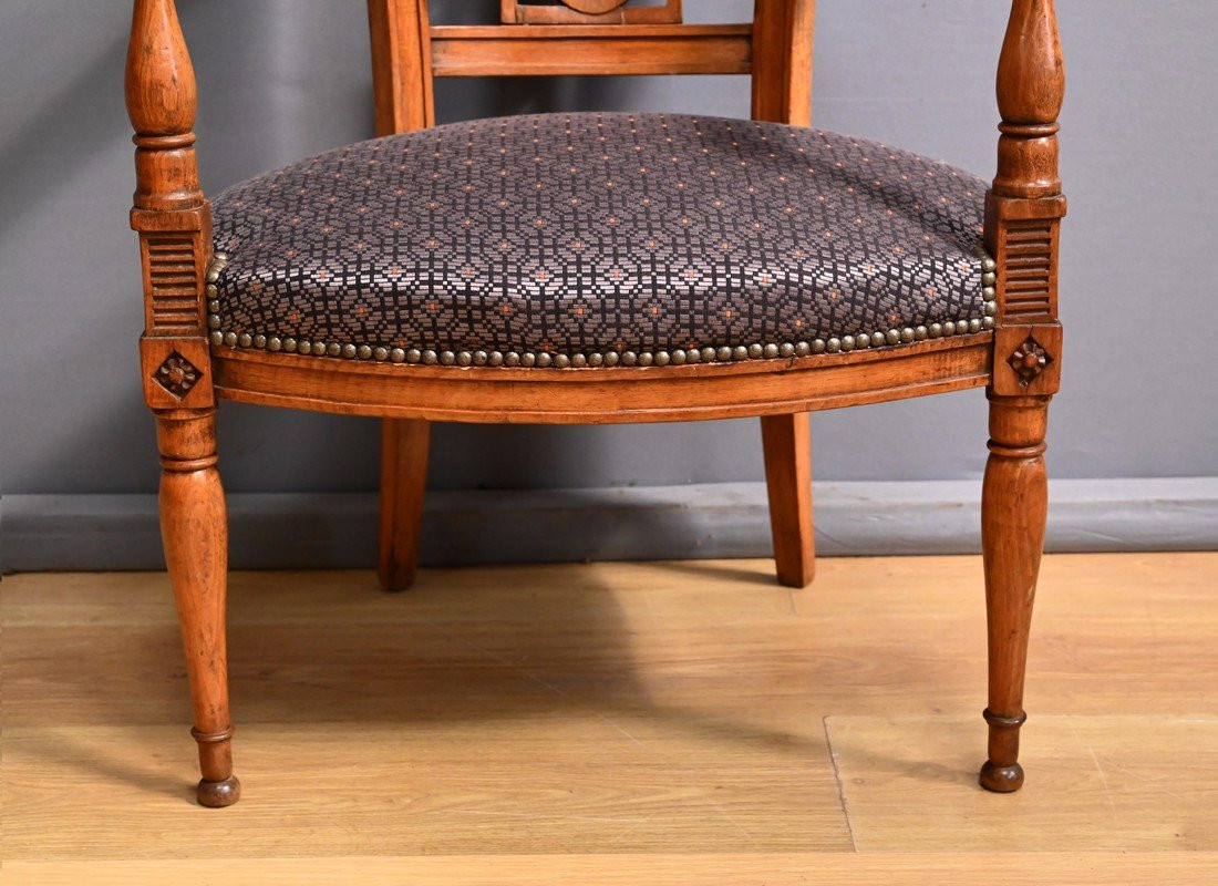 Paire de Fauteuils en Hêtre teinté – Début XXe-photo-8