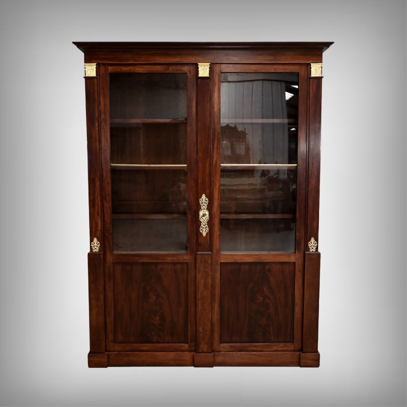 Mahogany Glass-fronted Bookcase, Directoire Period – Early 19th Century