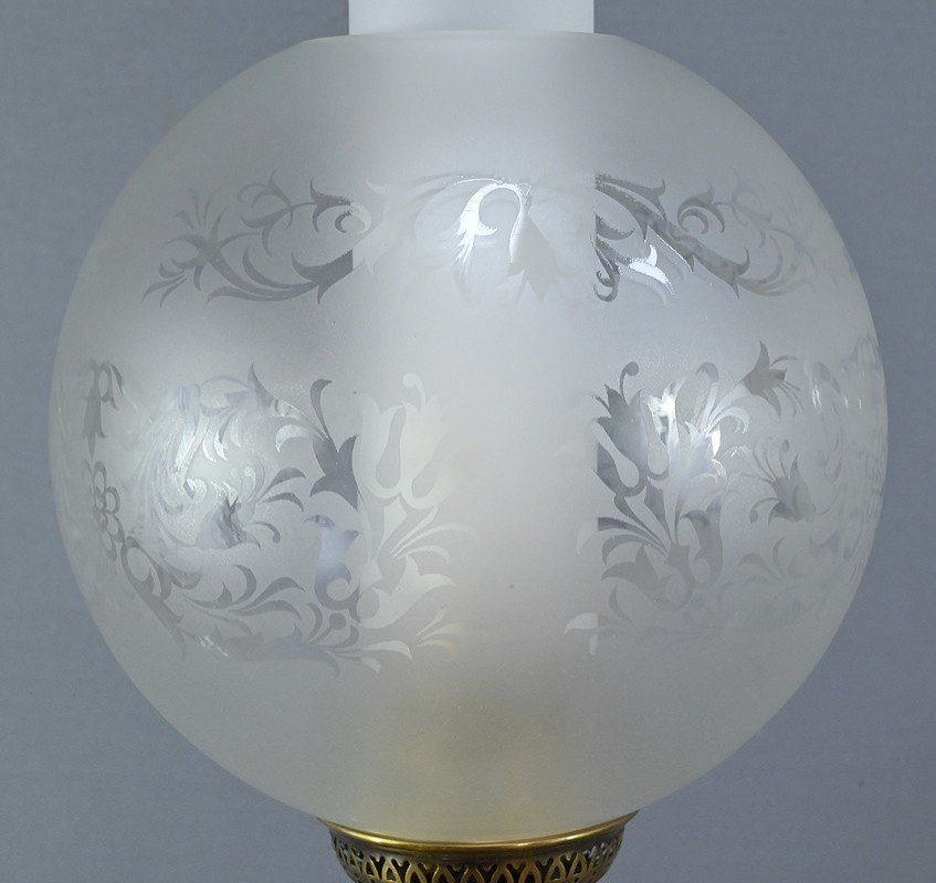 Pair Of Celadon Electrified Oil Lamps, Napoleon III Period – Second Half Of The 19th Century-photo-3