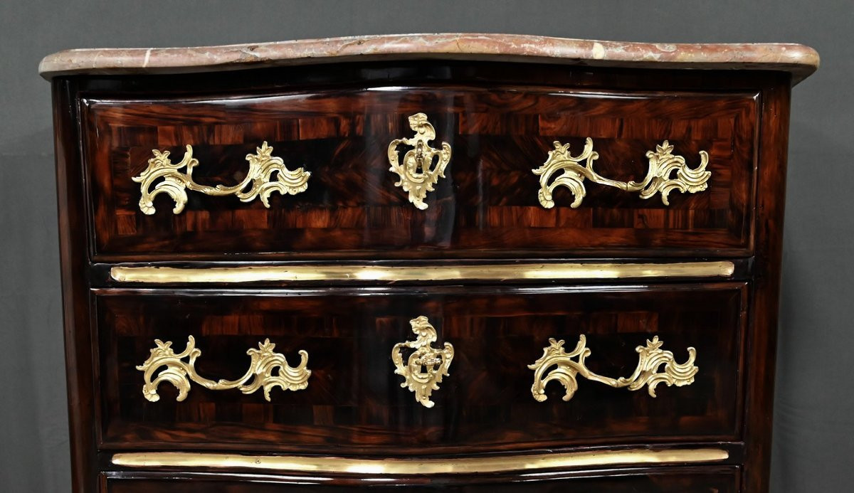 Rosewood Marquetry Commode, Louis XIV Period – Early 18th Century-photo-3