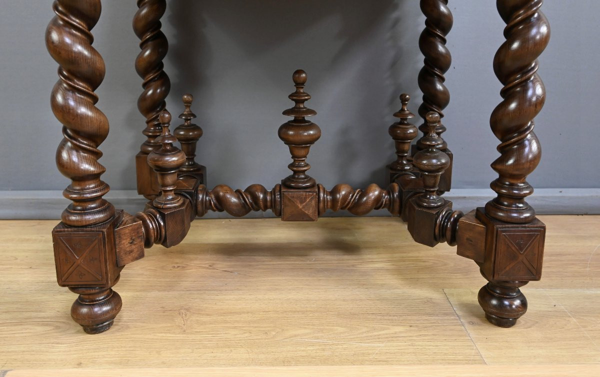 Petite Table Bureau en Chêne, style Louis XIII – Milieu XIXe-photo-5