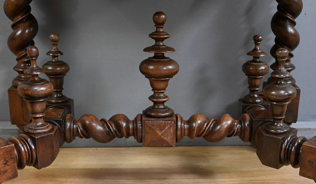 Petite Table Bureau en Chêne, style Louis XIII – Milieu XIXe-photo-6