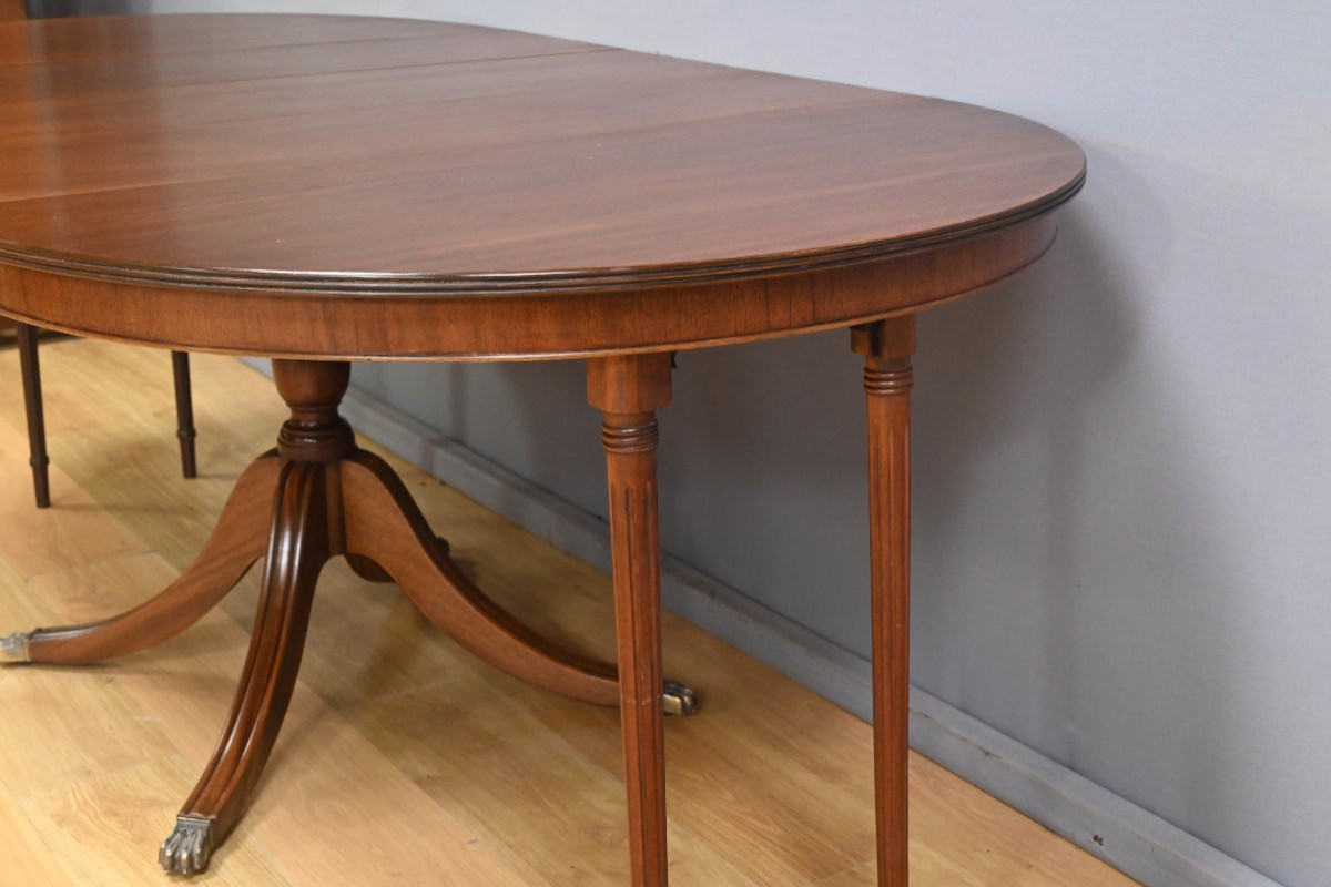 Table Guéridon à Allonges en Acajou, style Anglais -1960-photo-8