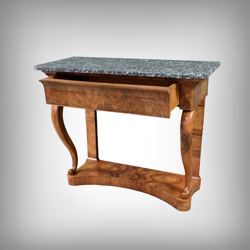 Walnut Console Table, Restoration Period – Early 19th Century-photo-2