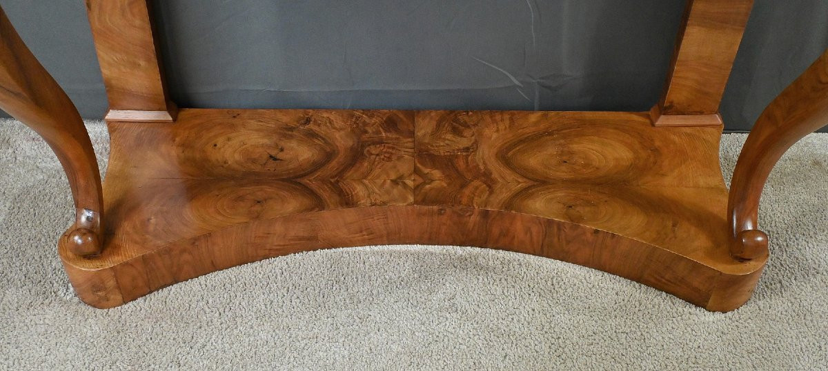 Walnut Console Table, Restoration Period – Early 19th Century-photo-4
