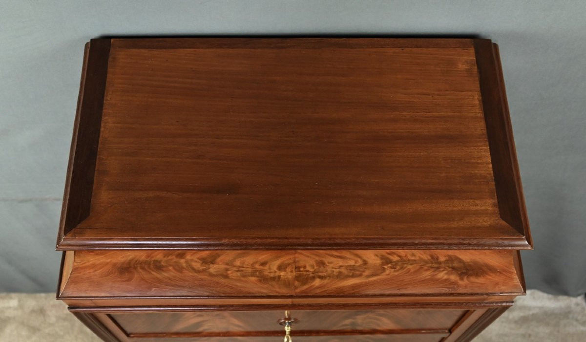 Small Secretary/chiffonier In Mahogany Burl And Lemonwood – 1900-photo-2