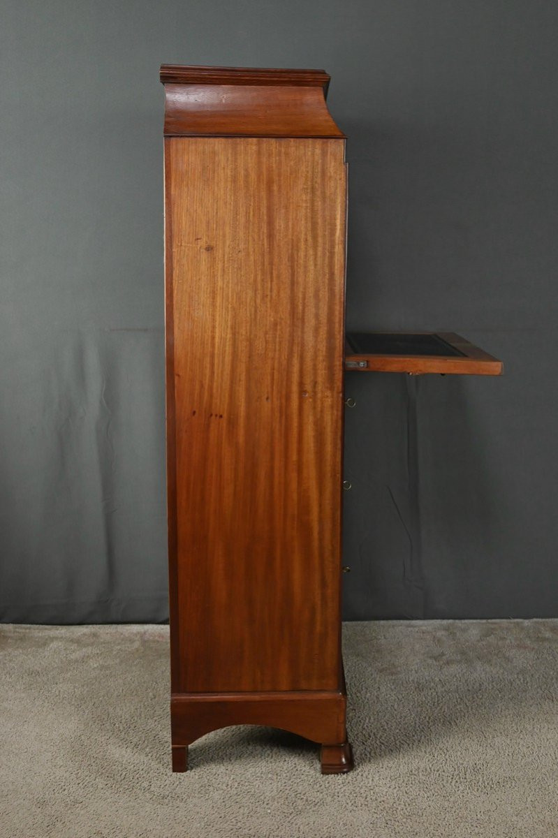 Small Secretary/chiffonier In Mahogany Burl And Lemonwood – 1900-photo-7