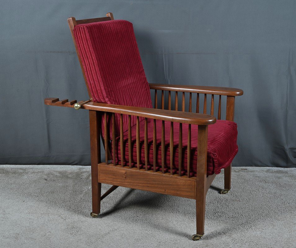 Morris Armchair In Mahogany, Arts & Crafts Style – Early 20th Century-photo-1