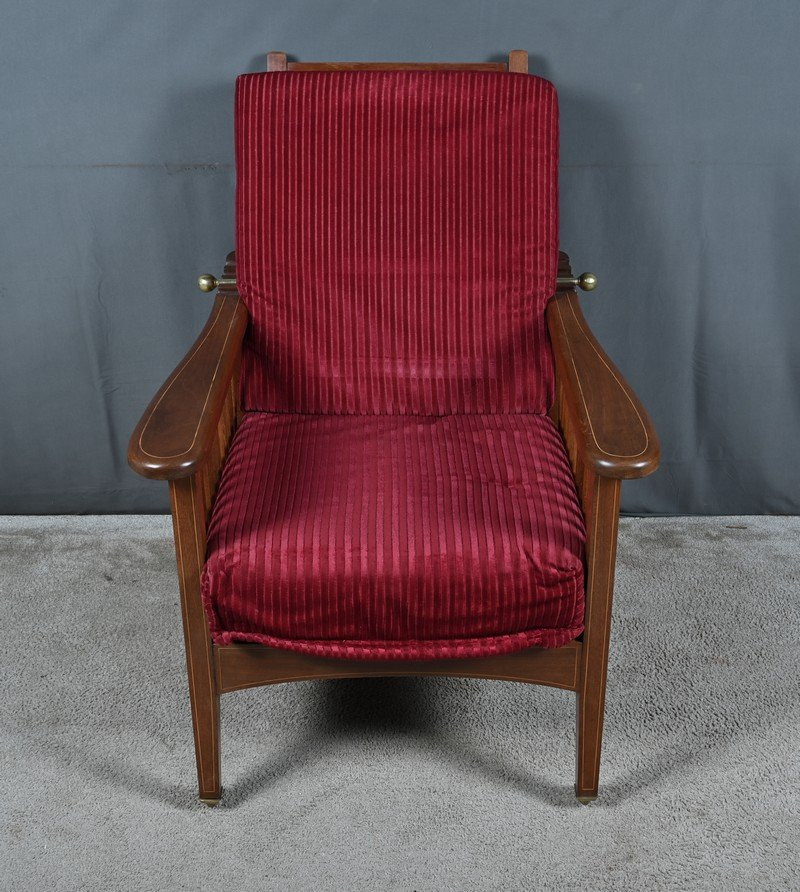 Morris Armchair In Mahogany, Arts & Crafts Style – Early 20th Century-photo-8