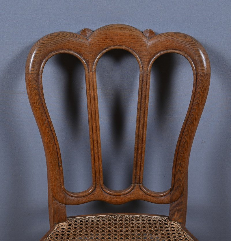 Suite de 4 Chaises en Chêne, goût Louis XV – 2ème moitié XIXe-photo-6