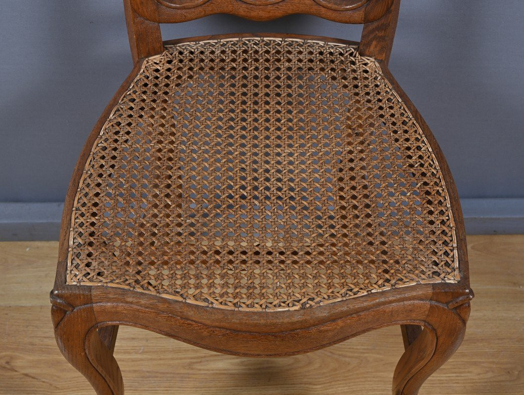 Suite de 4 Chaises en Chêne, goût Louis XV – 2ème moitié XIXe-photo-7