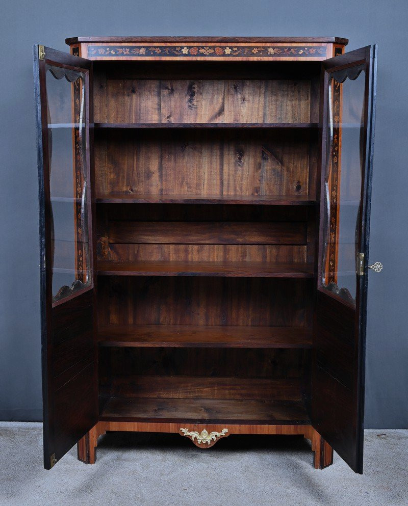 Display Cabinet In Marquetry Of Precious Woods, Louis XV-louis XVI Transition Style – First Half Of The 19th Century-photo-3