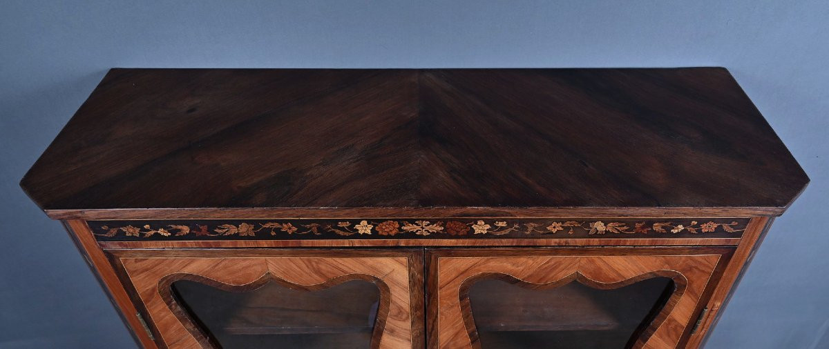 Display Cabinet In Marquetry Of Precious Woods, Louis XV-louis XVI Transition Style – First Half Of The 19th Century-photo-4