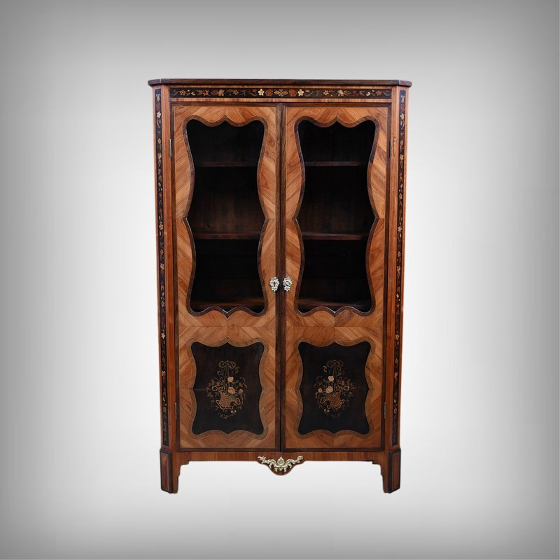 Display Cabinet In Marquetry Of Precious Woods, Louis XV-louis XVI Transition Style – First Half Of The 19th Century