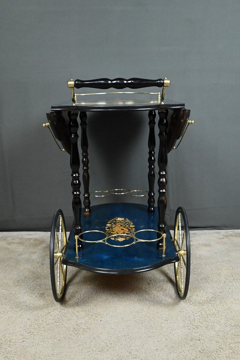 Chariot de Service en Marqueterie de Sorente, Italie – 1960-photo-5