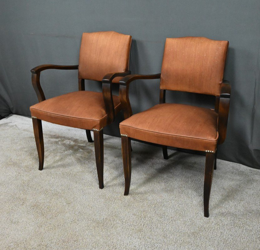 Paire de Fauteuils Bridge en Hêtre -1940-photo-4