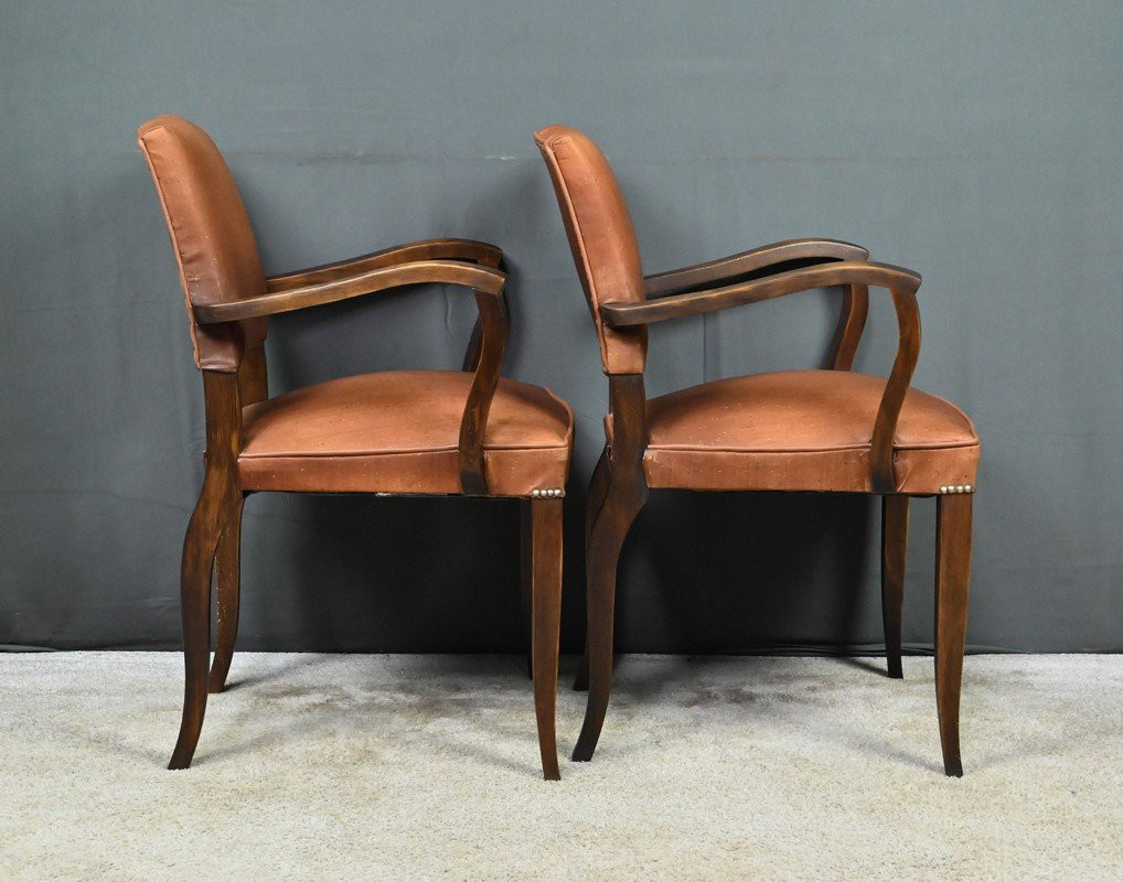 Paire de Fauteuils Bridge en Hêtre -1940-photo-1