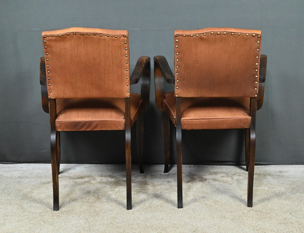 Paire de Fauteuils Bridge en Hêtre -1940-photo-2