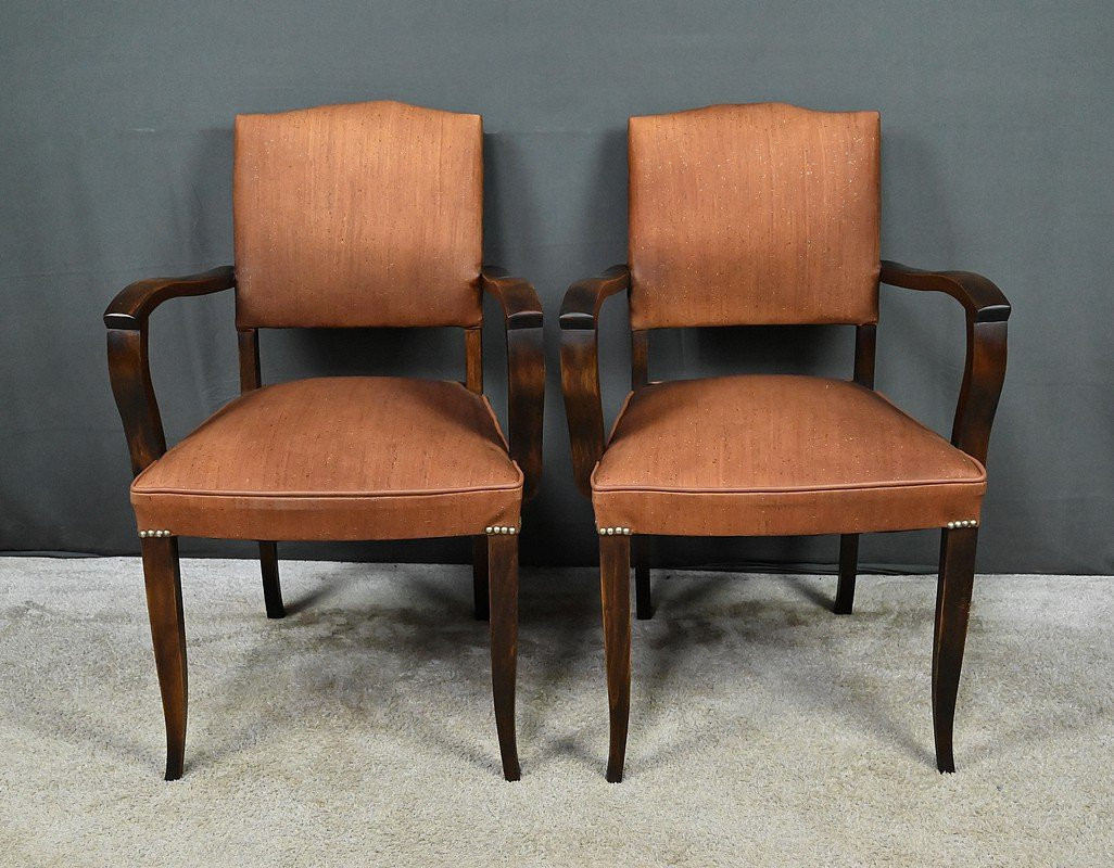 Paire de Fauteuils Bridge en Hêtre -1940-photo-3