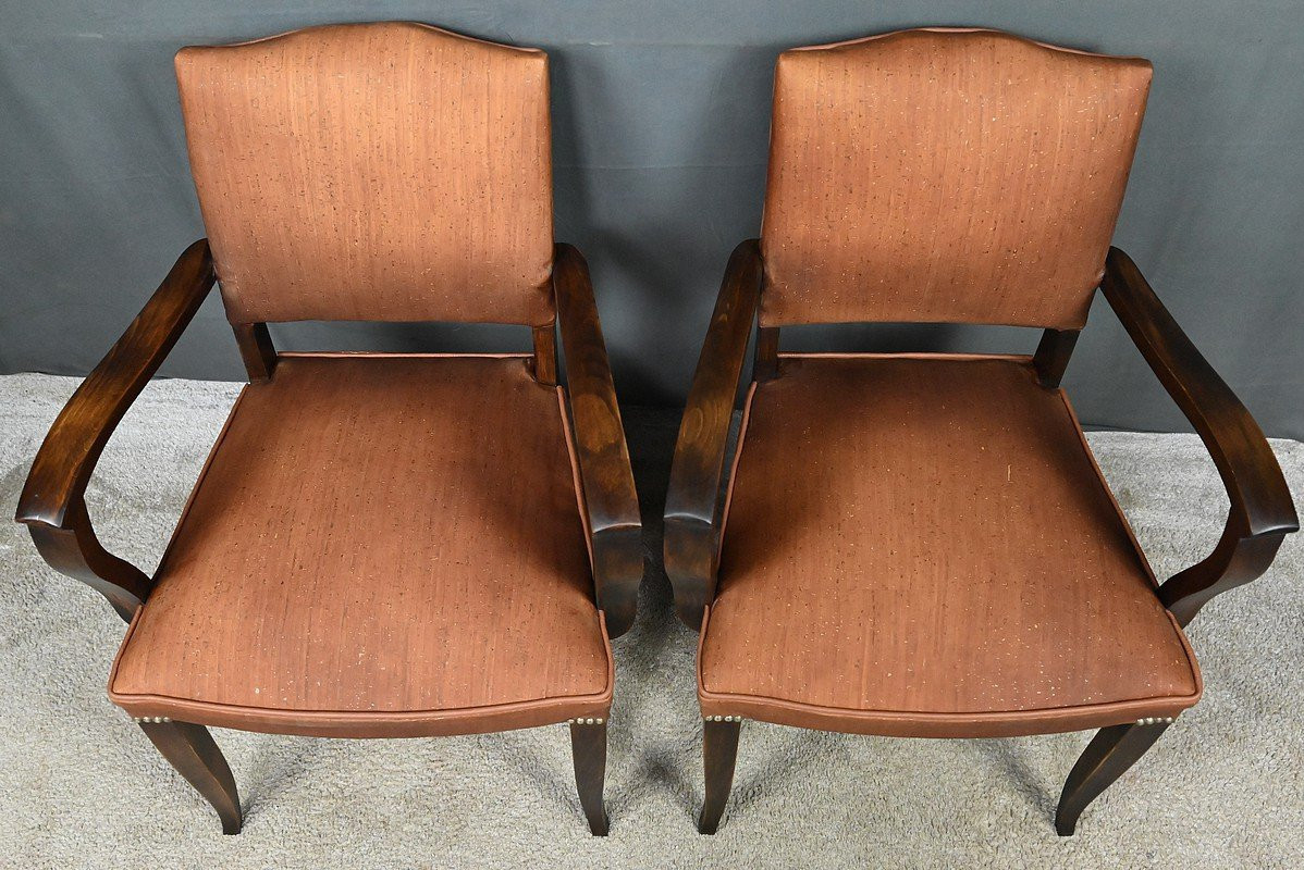 Paire de Fauteuils Bridge en Hêtre -1940-photo-4