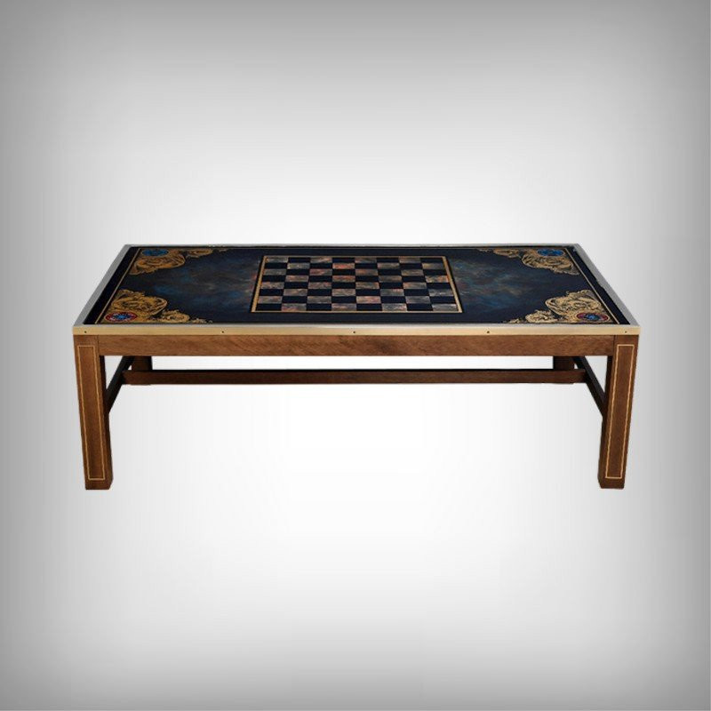 Grande Table Basse Échiquier en Acajou, goût Jansen – 2ème partie XXe-photo-2