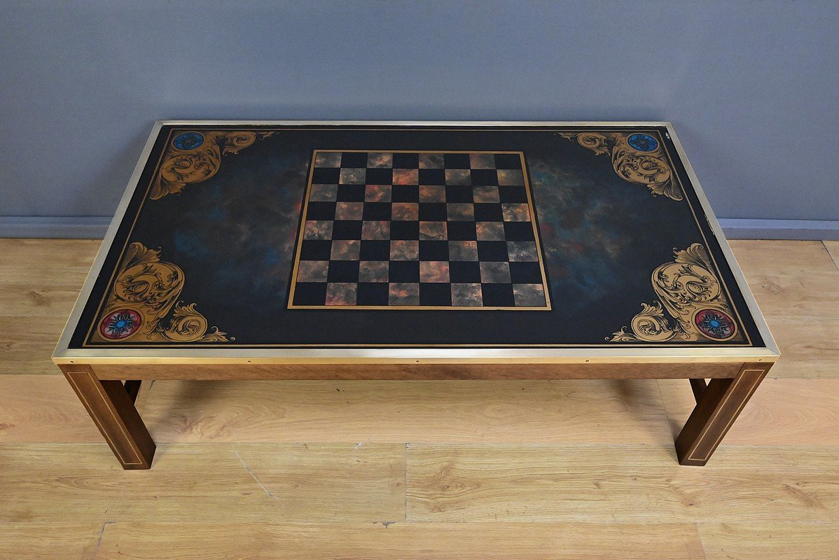 Grande Table Basse Échiquier en Acajou, goût Jansen – 2ème partie XXe-photo-4