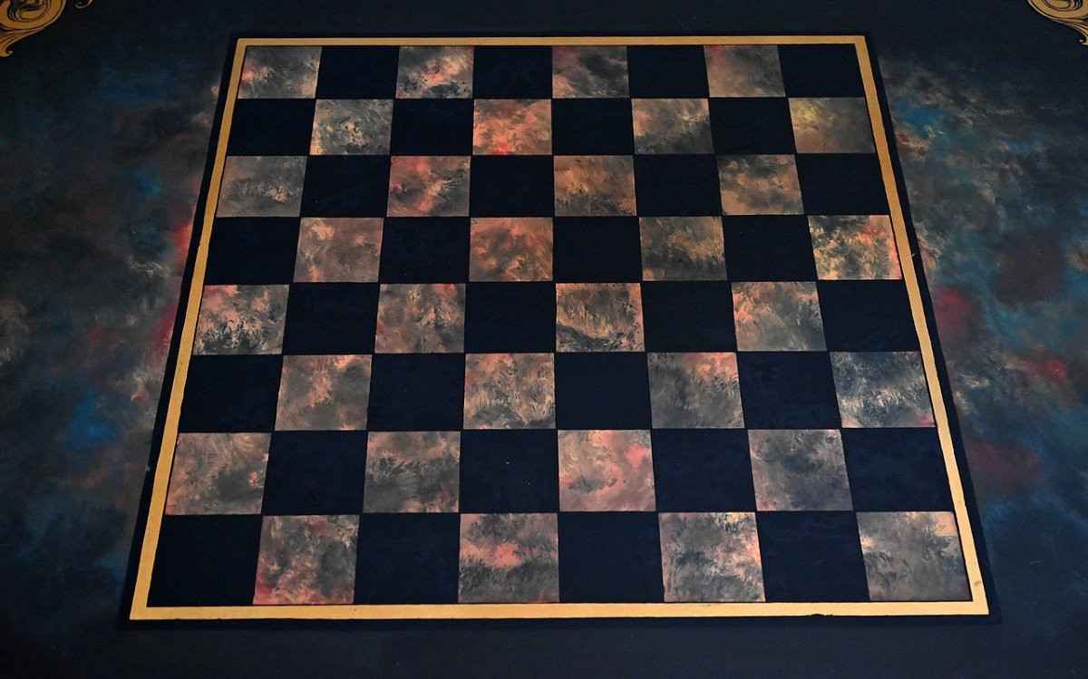 Grande Table Basse Échiquier en Acajou, goût Jansen – 2ème partie XXe-photo-2