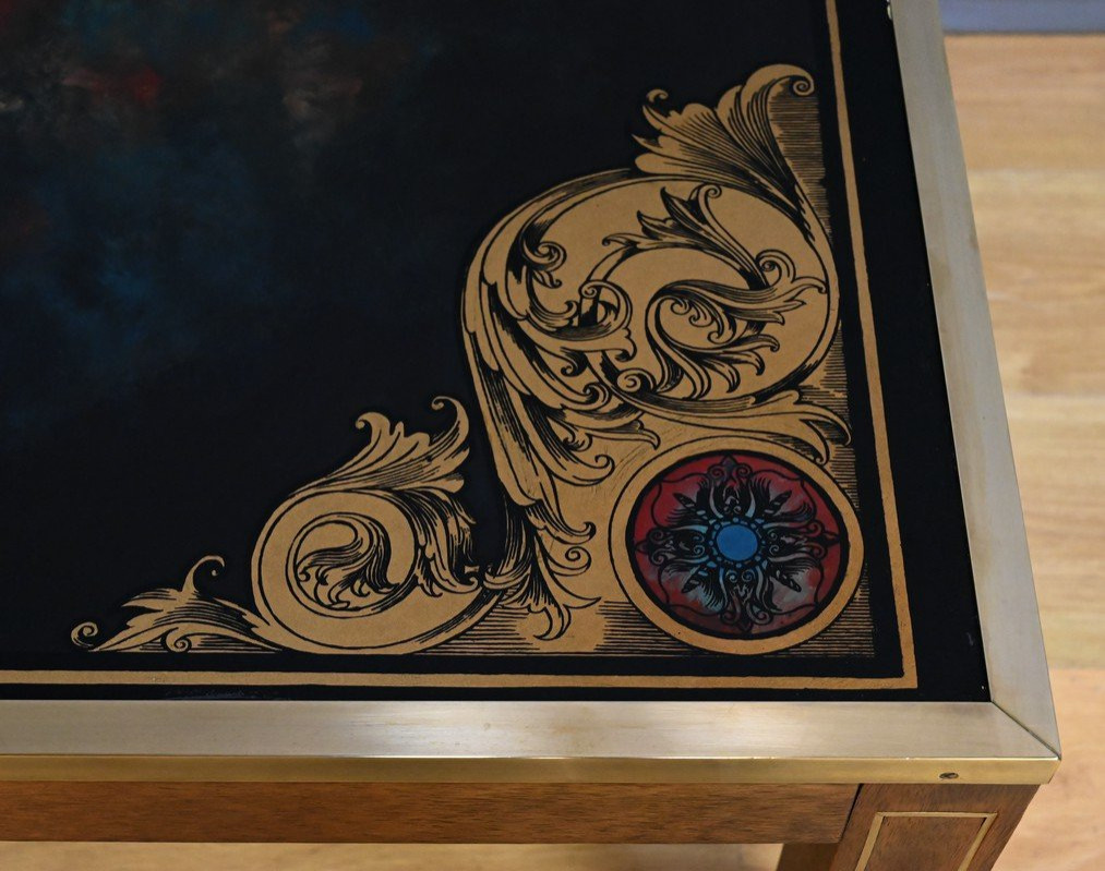 Grande Table Basse Échiquier en Acajou, goût Jansen – 2ème partie XXe-photo-5