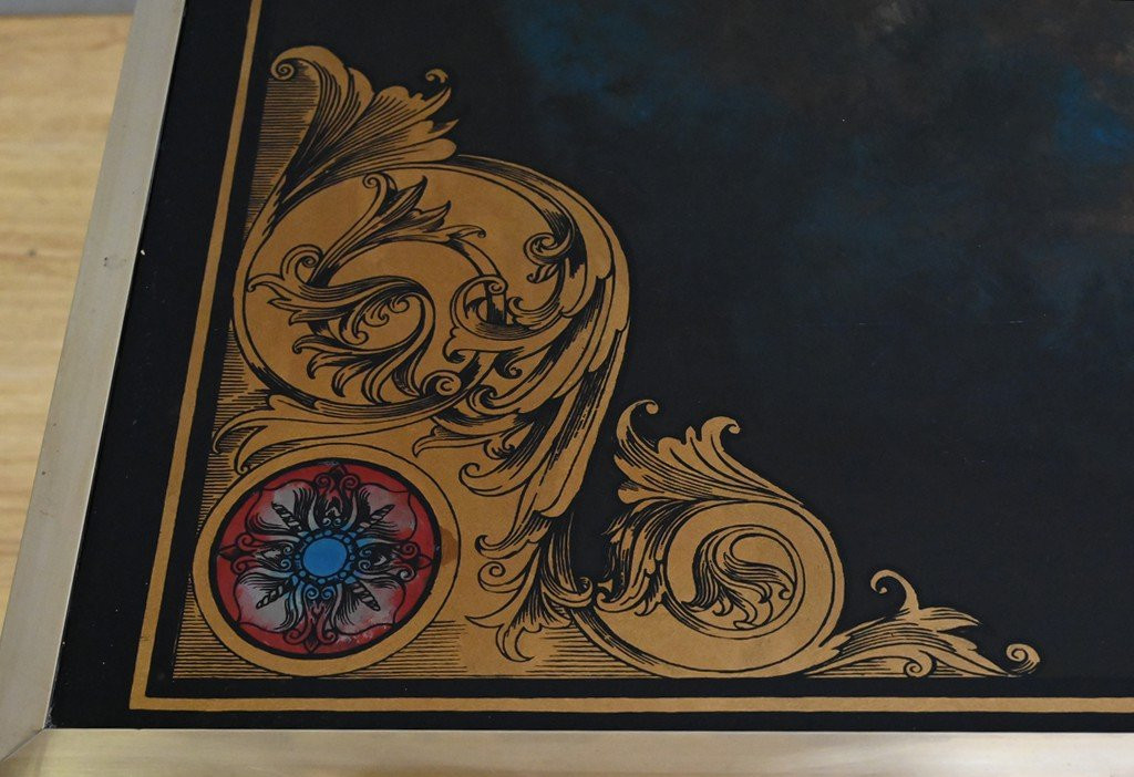 Grande Table Basse Échiquier en Acajou, goût Jansen – 2ème partie XXe-photo-6