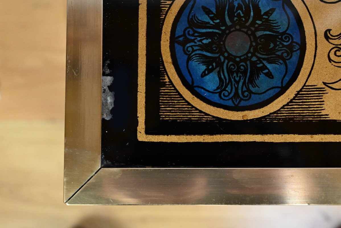 Grande Table Basse Échiquier en Acajou, goût Jansen – 2ème partie XXe-photo-7