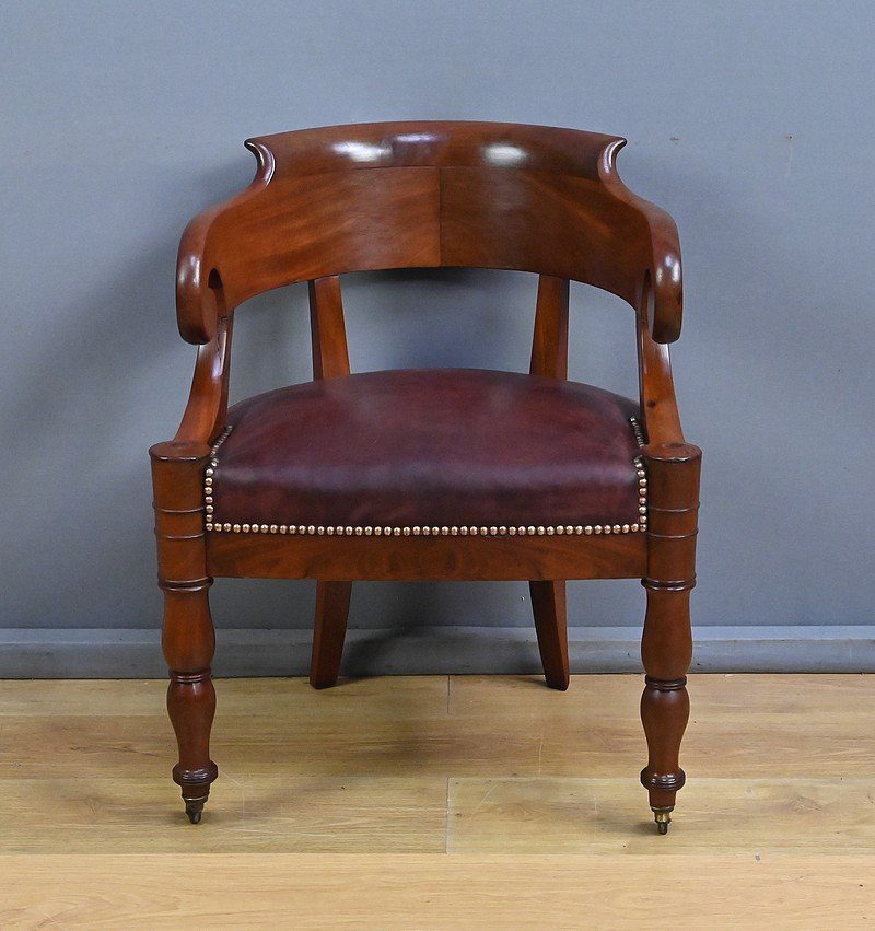 Mahogany Office Chair, Restoration Period – Early 19th Century-photo-4