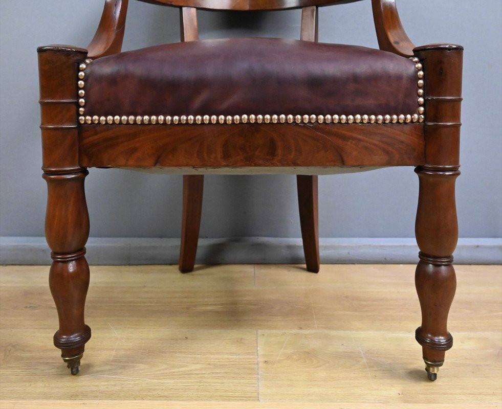 Mahogany Office Chair, Restoration Period – Early 19th Century-photo-5
