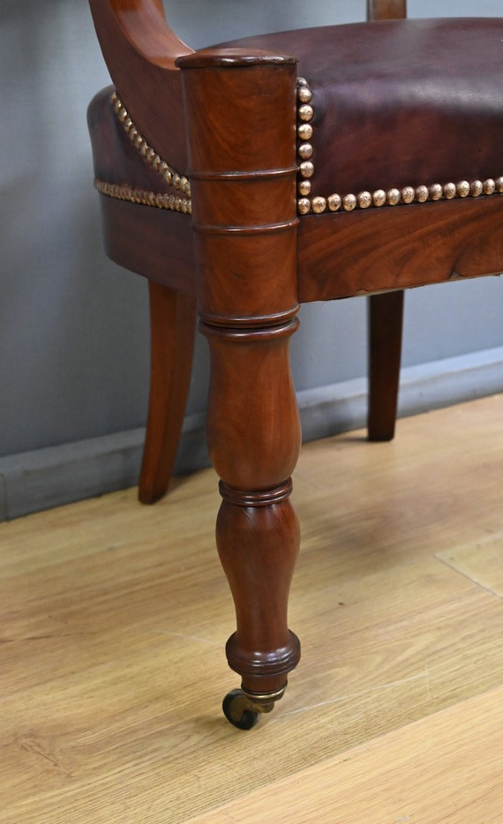 Mahogany Office Chair, Restoration Period – Early 19th Century-photo-6