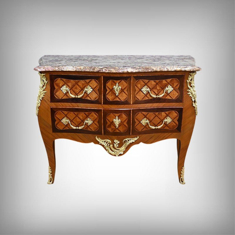 Marquetry Commode, Louis XV Style – Early 20th Century-photo-2