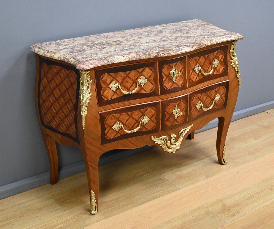 Marquetry Commode, Louis XV Style – Early 20th Century-photo-3