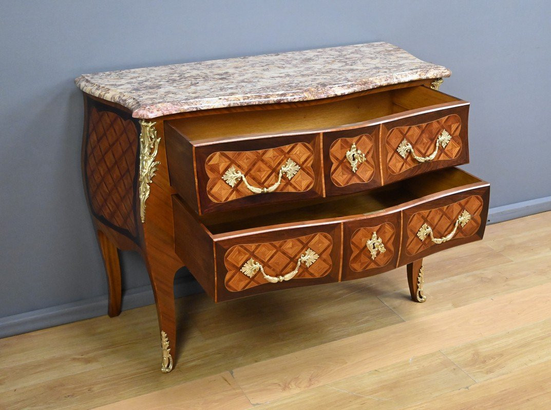 Marquetry Commode, Louis XV Style – Early 20th Century-photo-4