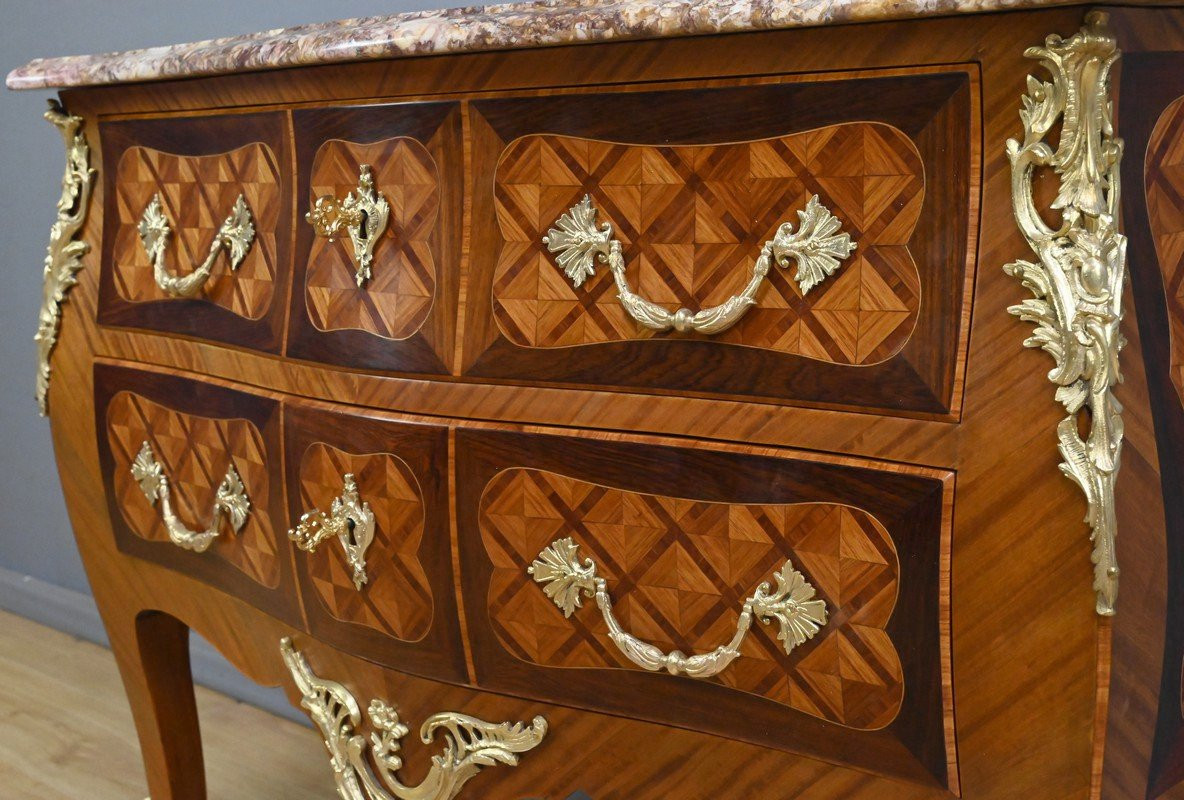 Marquetry Commode, Louis XV Style – Early 20th Century-photo-8