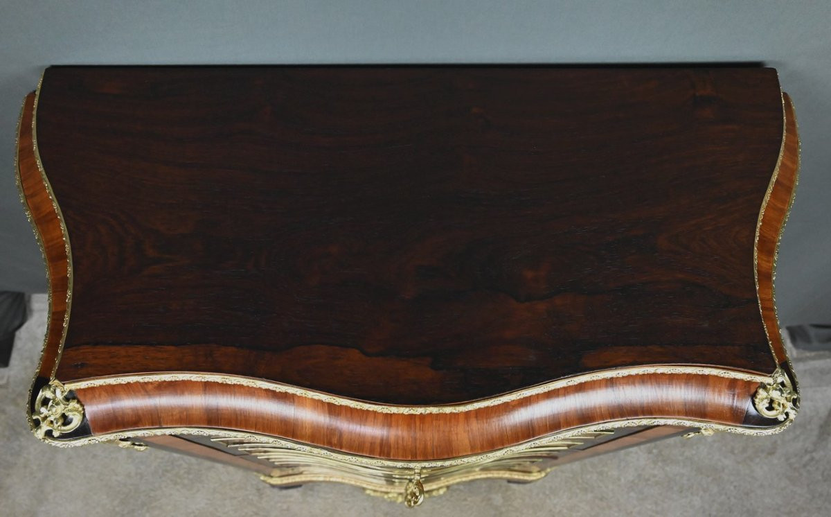 Secrétaire en Marqueterie de Bois précieux, époque Napoléon III – Milieu XIXe-photo-2