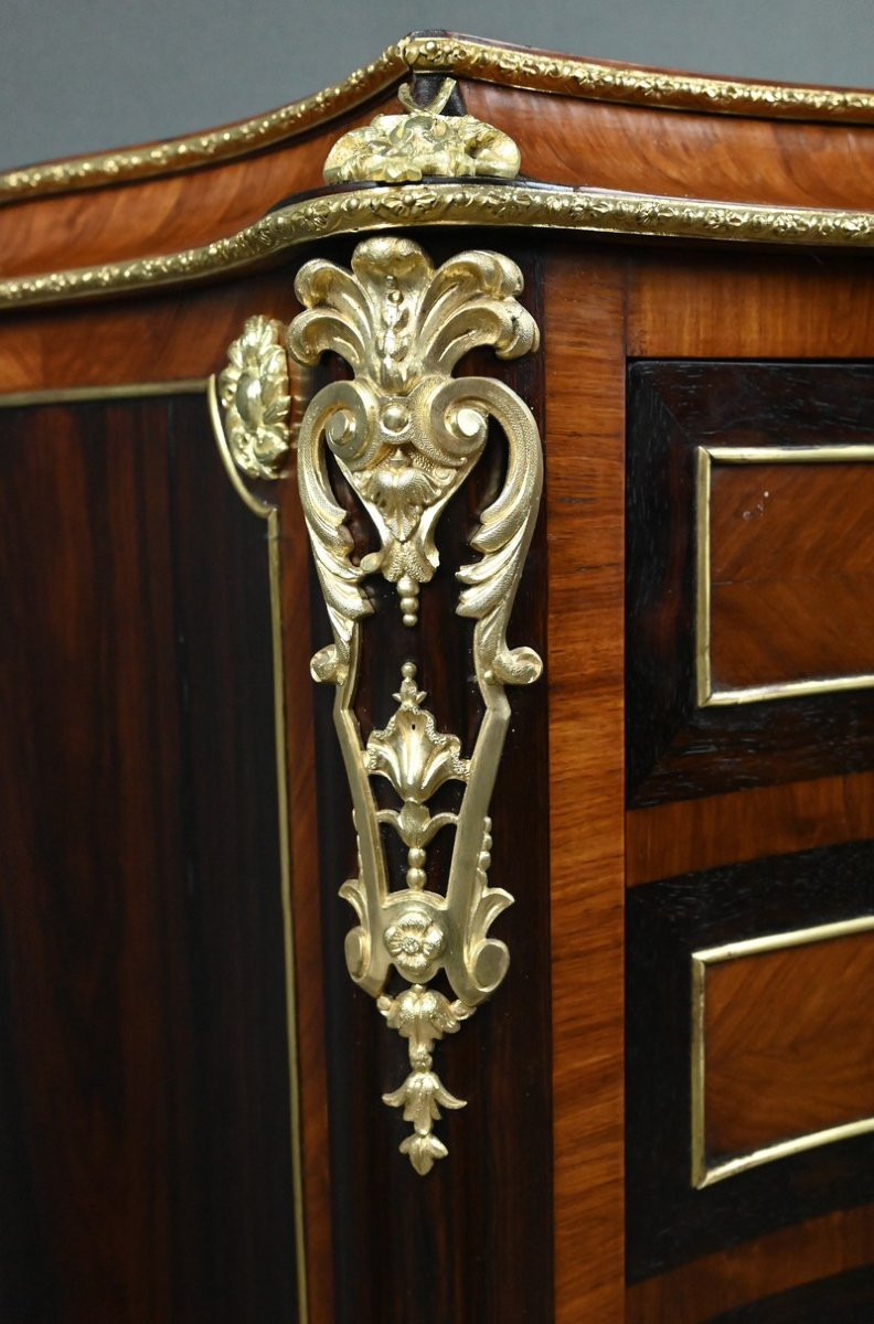 Secrétaire en Marqueterie de Bois précieux, époque Napoléon III – Milieu XIXe-photo-4