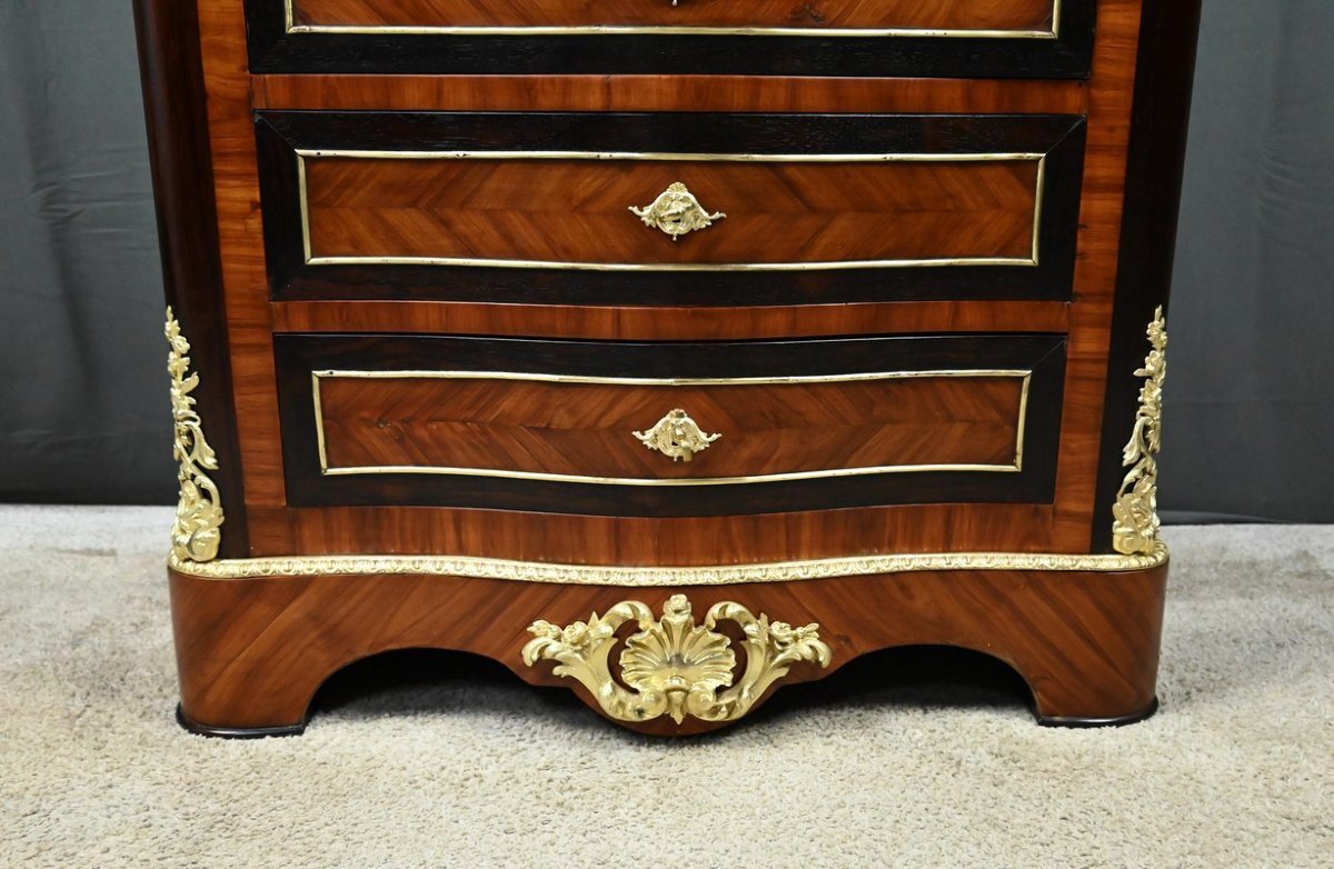 Secrétaire en Marqueterie de Bois précieux, époque Napoléon III – Milieu XIXe-photo-8