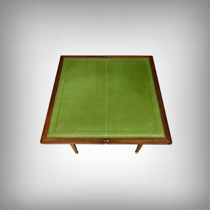 Petite Table à Jeux en Marqueterie, Style Louis XVI – Début XXe-photo-2