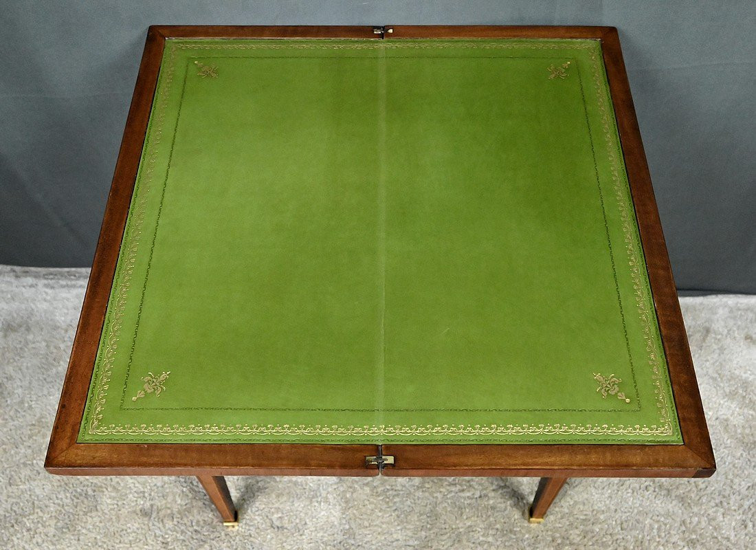 Petite Table à Jeux en Marqueterie, Style Louis XVI – Début XXe-photo-7