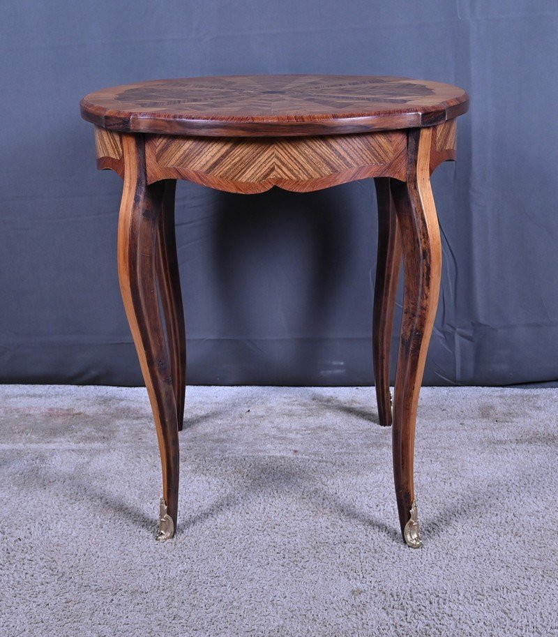  Guéridon en Marqueterie, style Louis XV – 1re partie XXe-photo-7