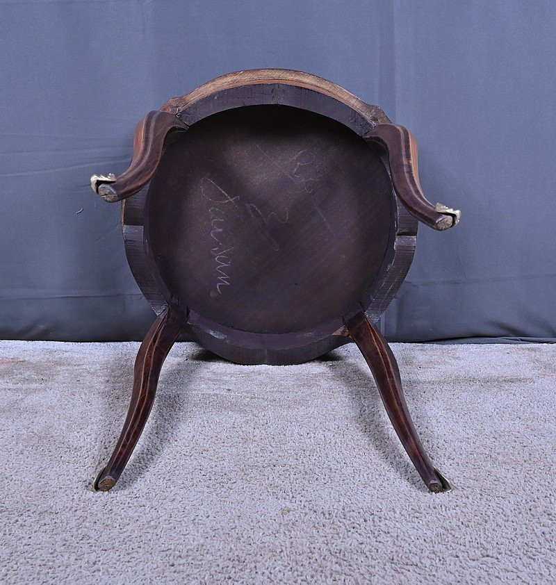  Guéridon en Marqueterie, style Louis XV – 1re partie XXe-photo-8