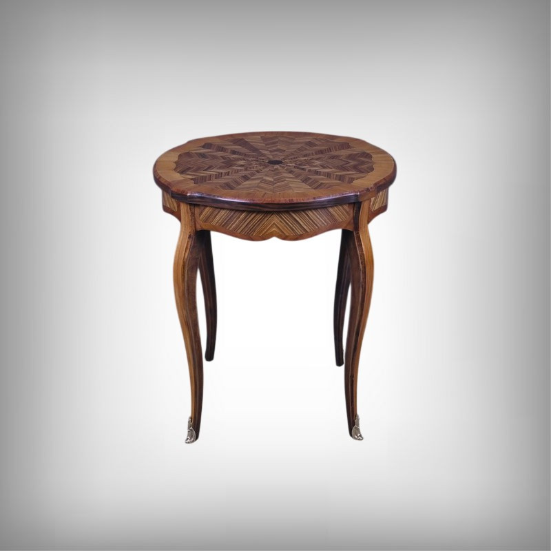  Guéridon en Marqueterie, style Louis XV – 1re partie XXe