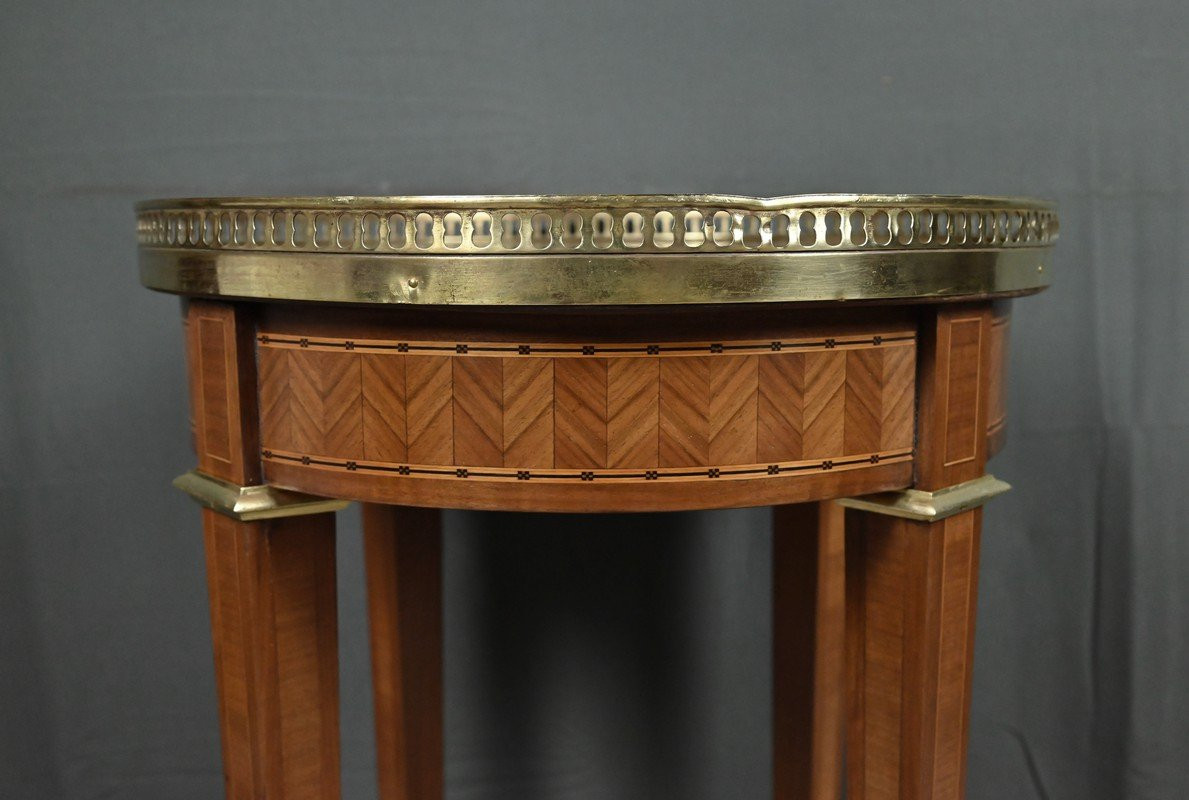  Guéridon en Marqueterie, style Louis XVI – Début XXe-photo-2