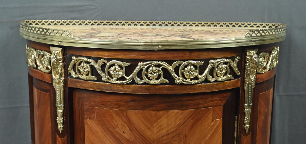  Petit Meuble de Salon en Marqueterie de Bois précieux, style Louis XVI – Milieu XIXe-photo-4