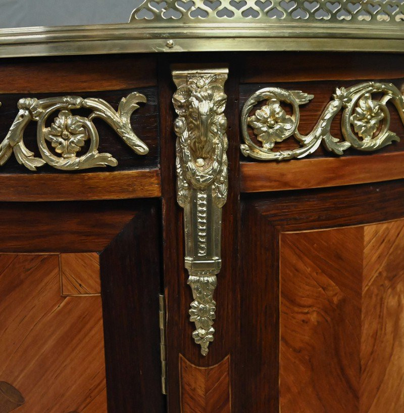  Petit Meuble de Salon en Marqueterie de Bois précieux, style Louis XVI – Milieu XIXe-photo-7