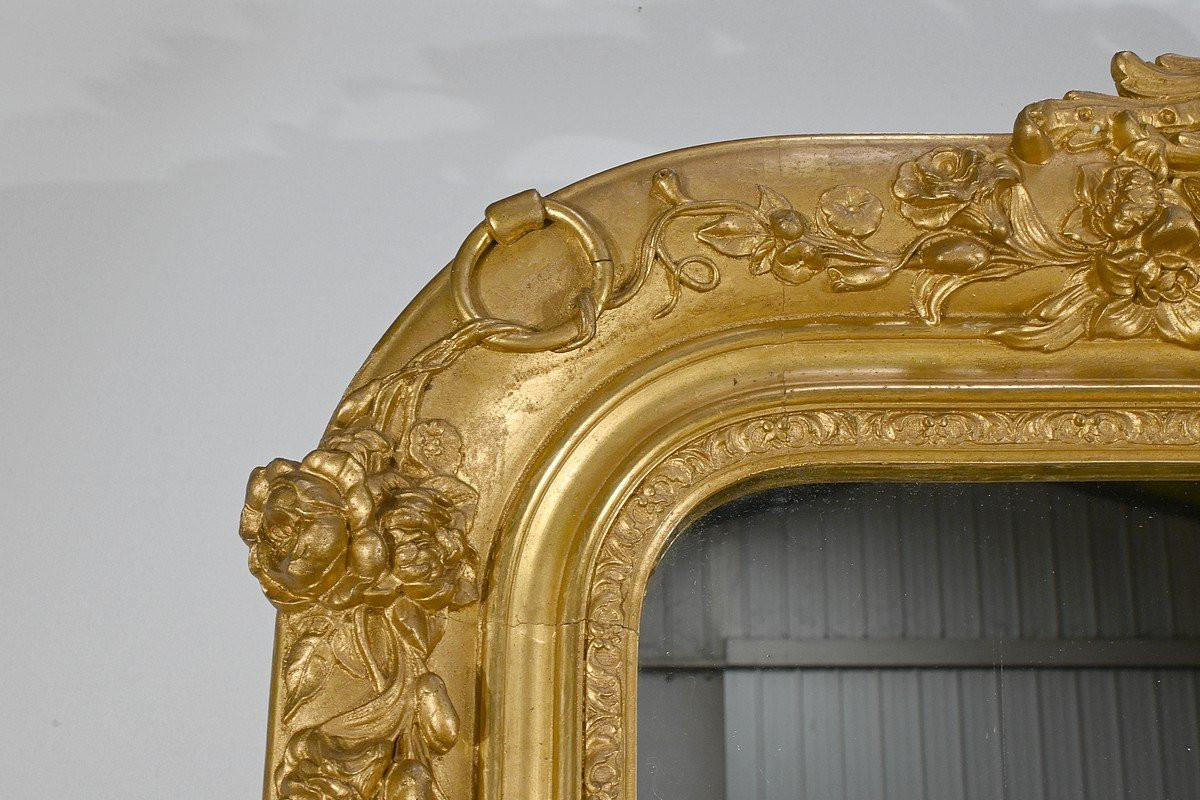  Important Giltwood Mirror, Louis XV Style – Early 19th Century-photo-3